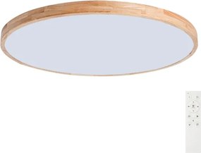 Brilagi - Lampă LED dimabilă WOODLINE, 128W, 230V, 3000-6000K, stejar, diametru 100 cm + telecomandă