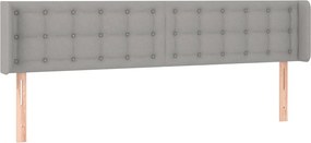 vidaXL Tăblie de pat cu aripioare gri deschis 183x16x78/88 cm textil