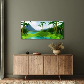 Tablou - Lac în junglă (120x50 cm)
