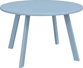 Outsunny Masă de cafea rotundă mică, masă de serviciu cu piciorușe antiderapante, cadru din metal, pentru grădină, Ø 70 x 42 cm, albastru | Aosom Romania