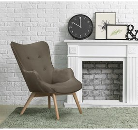 Fotoliu maro deschis cu tapițerie din catifea Niko – Ropez