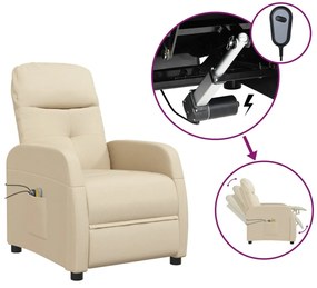 3073615 vidaXL Fotoliu de masaj electric rabatabil, crem, textil