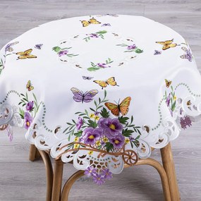 Față de masă brodată FLUTURI