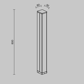 Stalp exterior LED IP65 Floeva H-80cm