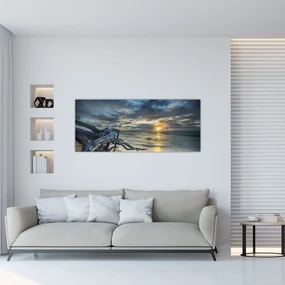 Tablou cu marea în apus de soare (120x50 cm), în 40 de alte dimensiuni noi