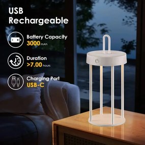 Lampă de masă tactilă LED, dimabilă, reîncărcabilă, pentru exterior GENTLE LED/1,5W/3,7V 3000 mAh IP44 albă