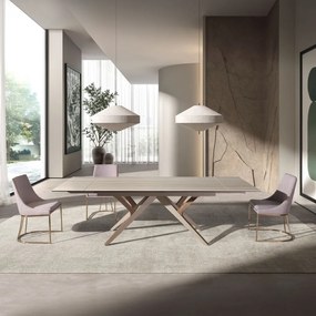 Masa extensibila cu blat din marmura portelanata 1155