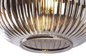 Plafoniera inteligentă neagră cu sticlă fumurie incl. Wifi A60 - Karel