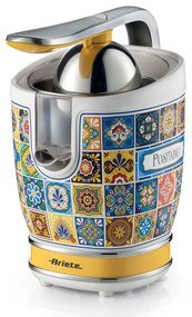 Presă pentru citrice Ariete Positano JUICER 0413/0P, 85W, Corp metalic, Funcționare silențioasă, 2 atașamente, Alb/galben