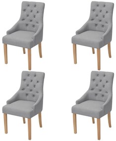vidaXL Scaune de bucătărie pivotante, 4 buc., gri deschis, textil