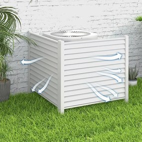 Panou de gard cu țăruș, 122x122 cm, set 2 bucăți, alb