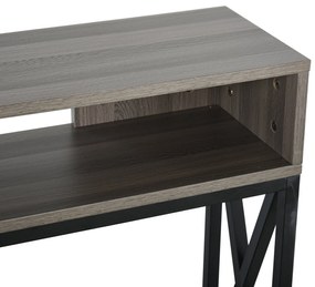 Masa Consola Stil Industrial cu 3 Rafturi, Gri si Negru HOMCOM | Aosom RO