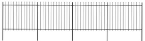 vidaXL Gard de grădină cu vârf tip suliță din oțel 714,5x150 cm, negru