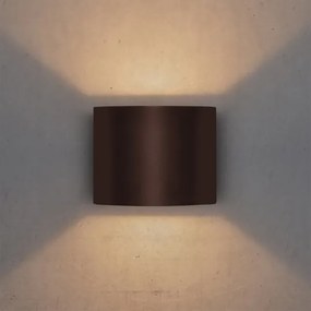 Brilagi - Aplica de perete LED pentru exterior RONDO, 6 W, 230 V, maro, IP54