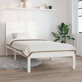 3104144 vidaXL Cadru de pat, alb, 100x200 cm, lemn masiv de pin