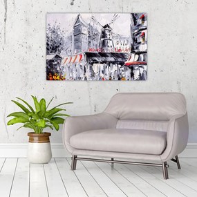 Tablou - Strada din Paris, pictură în ulei (90x60 cm)