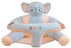 Fotoliu din plus pentru bebelusi cu decupaj pentru picioare, Elefantel, 50 cm, Bleu, FPS-162