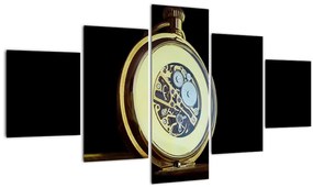 Tablou cu ceas de buzunar de aur (125x70 cm), în 40 de alte dimensiuni noi