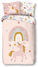 Lenjerie de pat din bumbac pentru copii Good Morning Unicorn, 140 x 220 cm