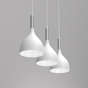 Lustră pe cablu NOAK 3xE27/60W/230V albă/aurie