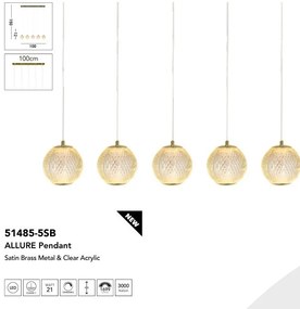 Lustra cu 5 pendule LED design modern decorativ Allure