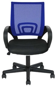 Scaun de birou rotativ cu cotiere-albastru