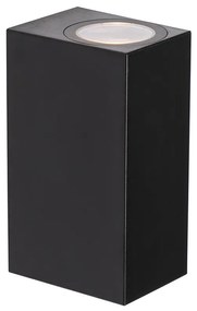 Lampa de perete exterioara moderna din plastic negru cu 2 lumini - Baleno