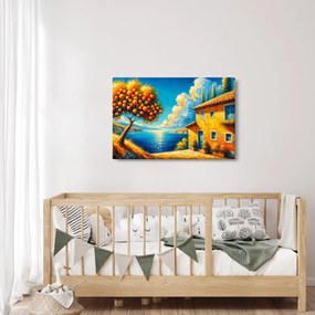 Tablou - Casă cu portocale II. (90x60 cm)
