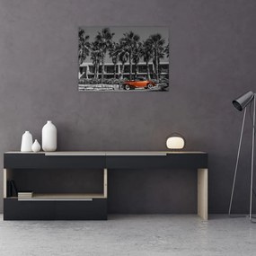 Tablou - Mașină roșie, retro (70x50 cm)