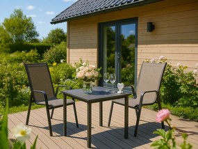 Set 4 bucati scaune de gradina TAVERNO maro/negru