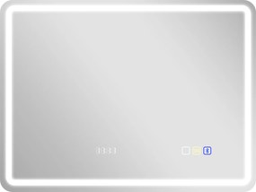 HOMCOM Oglindă de Baie LED cu Bluetooth, Iluminare Reglabilă și Funcție de Memorare, din Sticlă Securizată, 80 x 2.9 x 60 cm | Aosom Romania