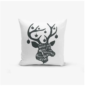 Set 4 fețe de pernă și un napron de masă cu model de Crăciun Minimalist Cushion Covers Reindeer and Stars