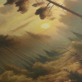 Tablou - Soare strălucind prin pădure (150x105 cm)