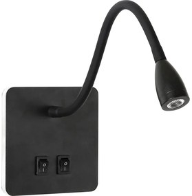 Lampă LED flexibilă de perete Brilagi MAYA Double LED/4W/230V + LED/3W negru