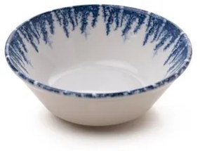 Set de veselă, 12 piese, alb/albastru, porțelan