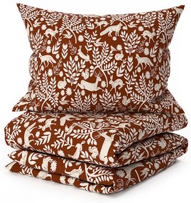 Lenjerie de pat din microfibra FOREST ANIMALS maro Dimensiune lenjerie de pat: 70 x 90 cm | 140 x 220 cm