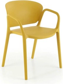 Scaun K491, galben, polipropilena, 60x56x76 cm