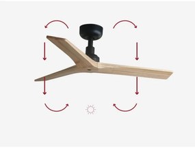 Ventilator de tavan FARO 34284 KLIM S maro/negru d. 92,5 cm + telecomandă