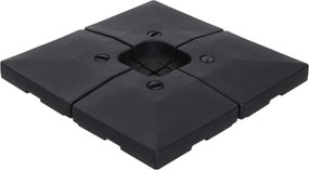 Outsunny Set 4 Baza Incrucisata pentru Umbrela de Gradina de Umplut cu Apa si Nisip,Negru, 51x51x12cm