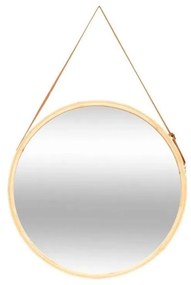 5five - Oglindă de perete LOFT, Ø 50 cm, cadru din bambus