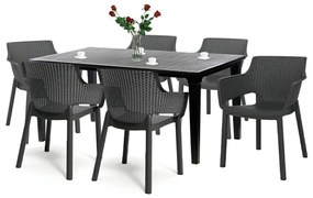 Set mobilier de grădină Fueva 6+1, grafit