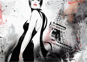 Tablou - Doamna și Turnul Eiffel (70x50 cm)