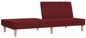 Canapea extensibila cu 2 locuri, rosu vin, textil Bordo, Fara scaunel pentru picioare Fara scaunel pentru picioare