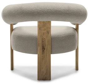 Fotoliu design bej KOKEI, stejar