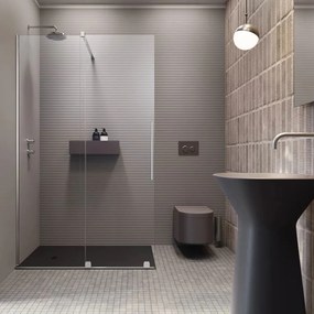 Paravan de dus tip Walk-in Radaway Furo crom-transparent 130 cm sticla securizata 8 mm stanga