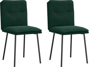 vidaXL Scaune de sufragerie, 2 buc., verde închis, catifea