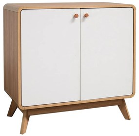 Comodă albă joasă cu aspect de lemn de stejar 75x75 cm Cassie - Støraa