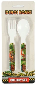 Dinozaur Roar set de tacâmuri din plastic - 2 piese