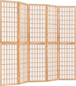 vidaXL Paravan pliabil de cameră, 5 panouri, 200x170 cm, stil japonez