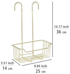 WENKO 25937100 - Coș de duș MILO 25x36 cm, inox/auriu/transparent